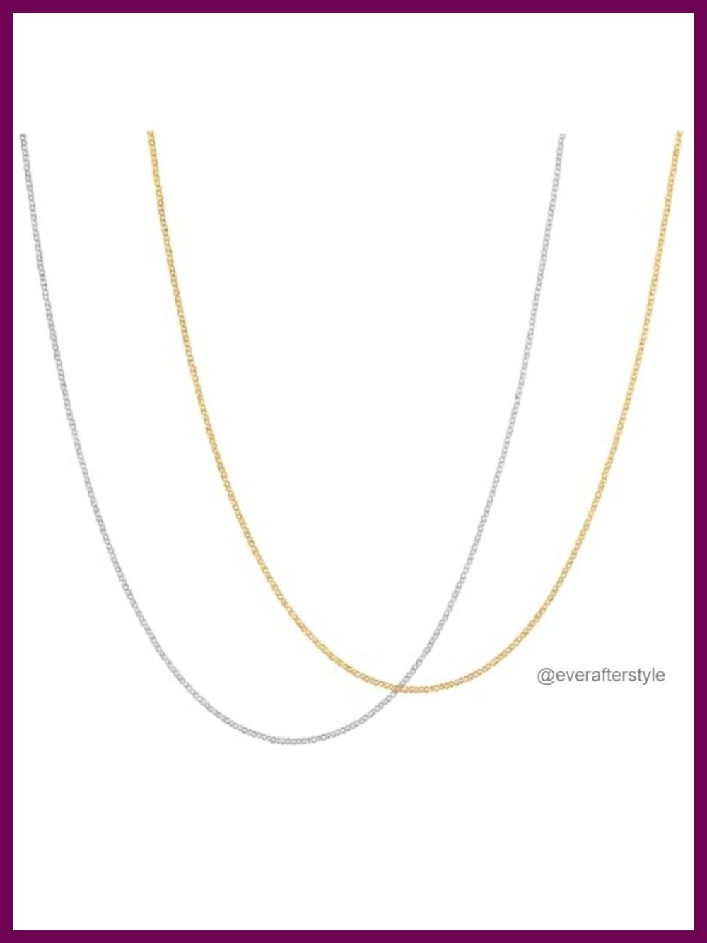 Diamond Cut Cable Link Chain Necklace Set - 925 Sterling Silver & Gold Plated